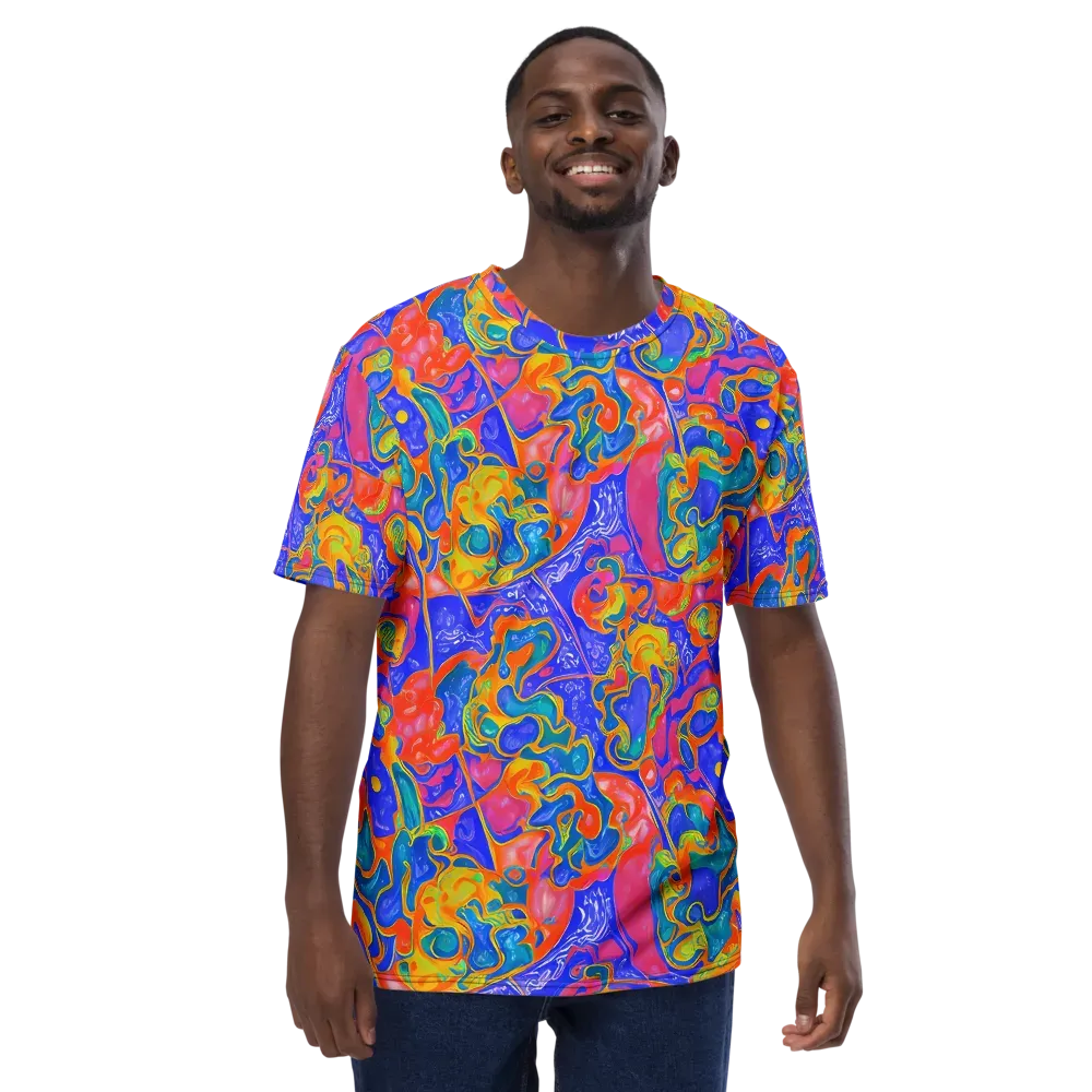 Flamewave Mosaic on Men's Crew Neck T-Shirt — Front