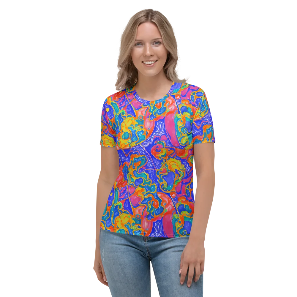 Flamewave Mosaic on Women's Crew Neck T-Shirt — Front