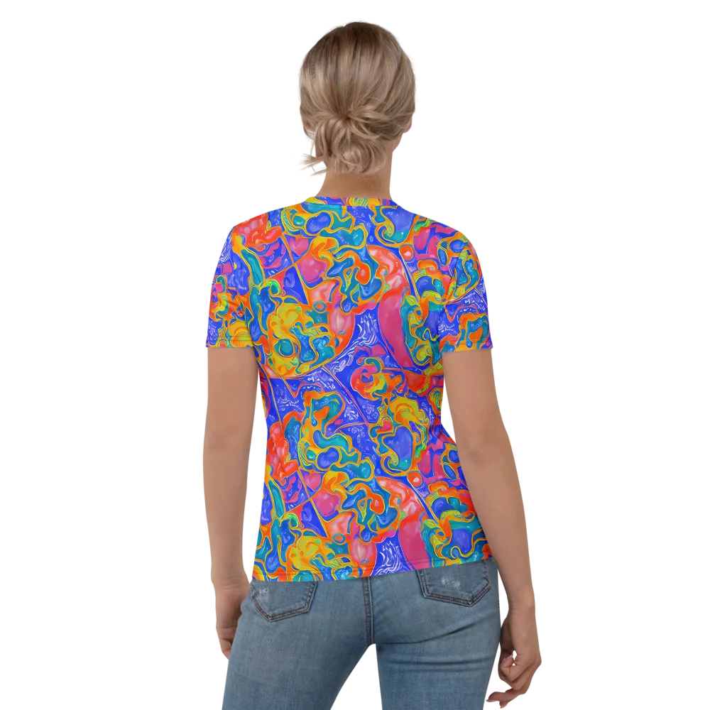 Flamewave Mosaic on Women's Crew Neck T-Shirt — Back