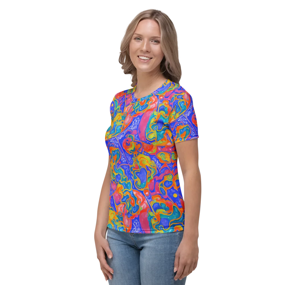 Flamewave Mosaic on Women's Crew Neck T-Shirt — Left