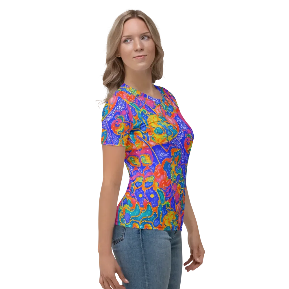 Flamewave Mosaic on Women's Crew Neck T-Shirt — Right