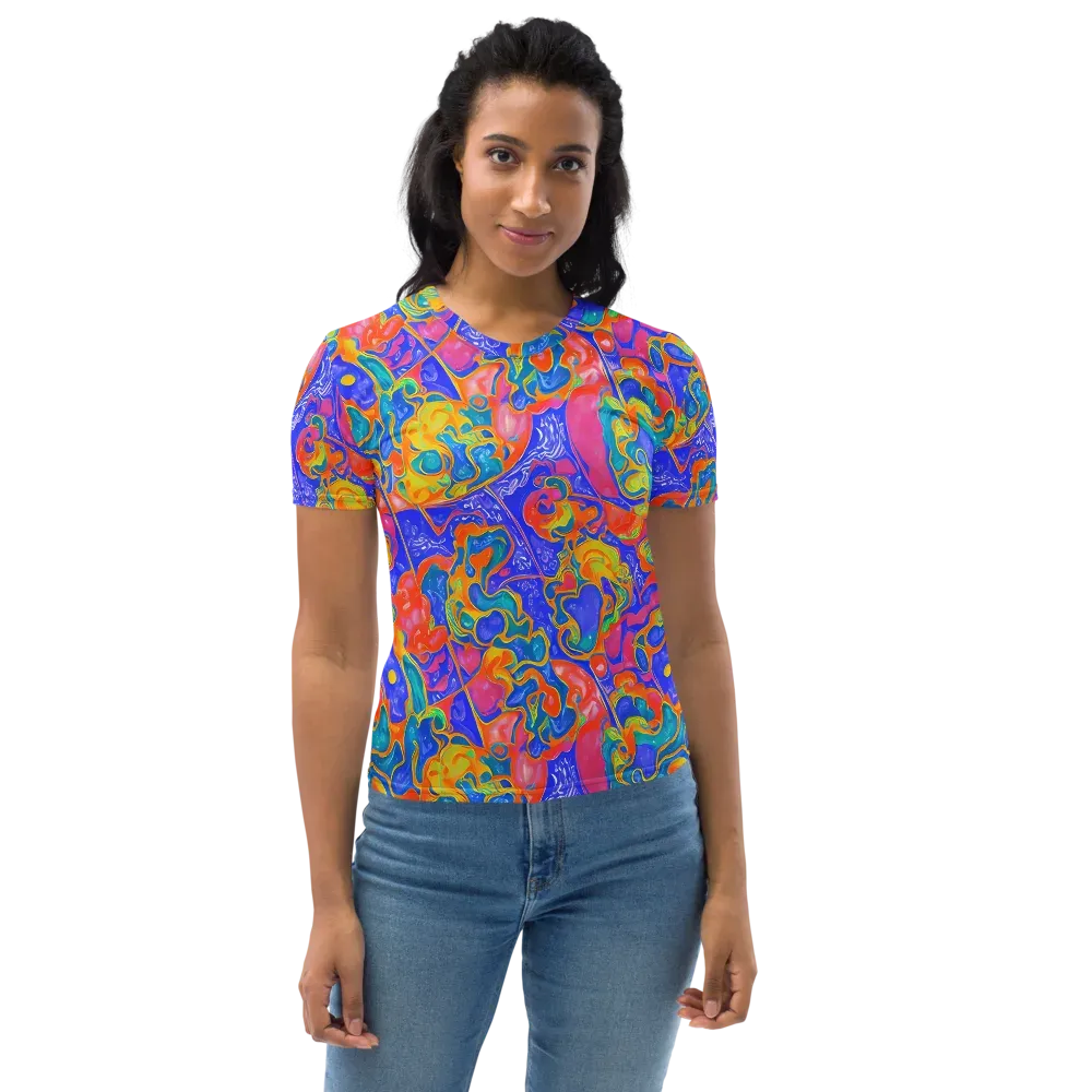 Flamewave Mosaic on Women's Crew Neck T-Shirt — Front
