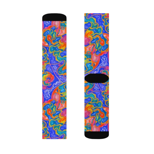 Flamewave Mosaic on a Socks