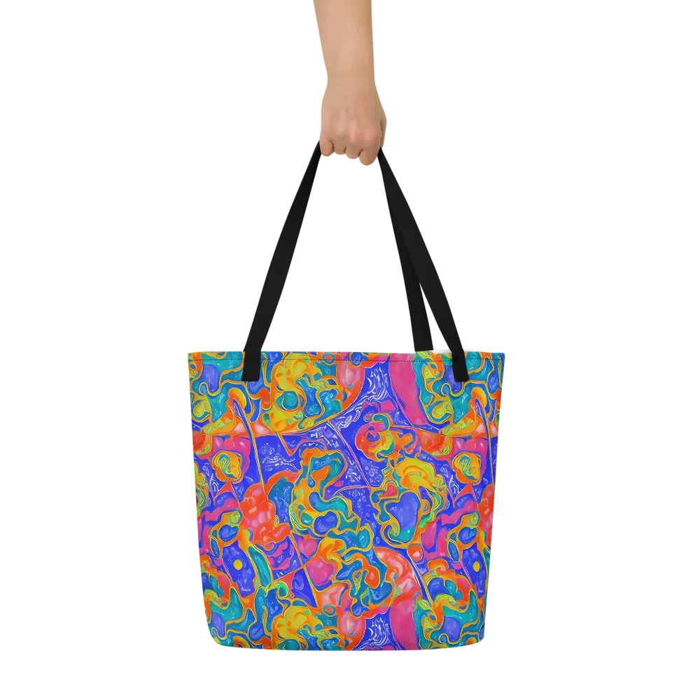 Flamewave Mosaic on Large Tote Bag W/ Pocket — Front
