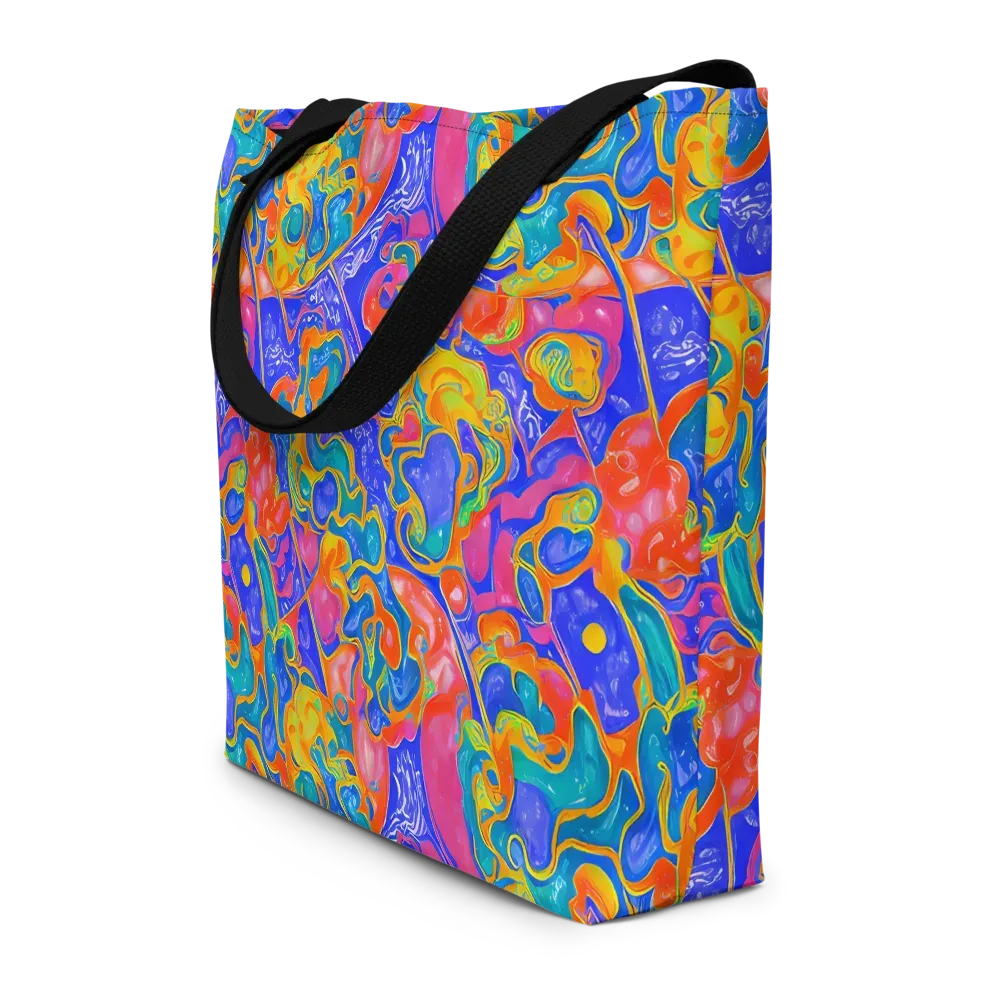 Flamewave Mosaic on Large Tote Bag W/ Pocket — Front