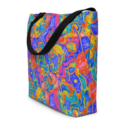 Flamewave Mosaic on a Large Tote Bag W/ Pocket