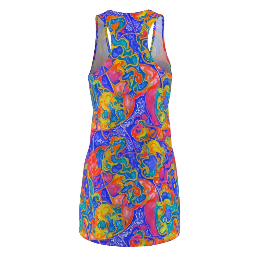Flamewave Mosaic on Racerback Dress — Back