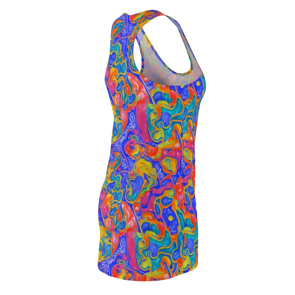 Flamewave Mosaic on Racerback Dress — Back Side