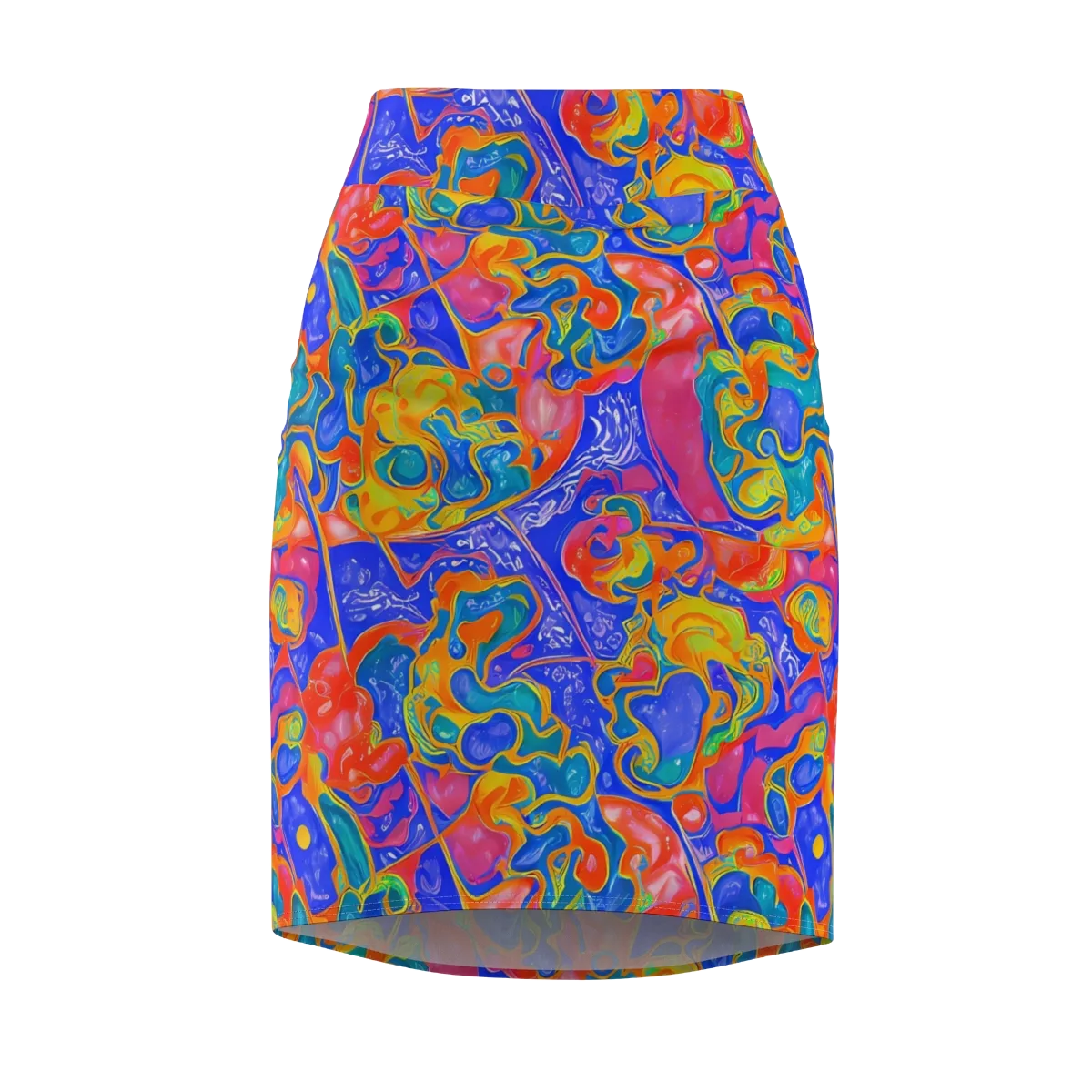 Flamewave Mosaic on Pencil Skirt — Front