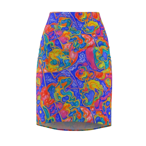 Flamewave Mosaic on a Pencil Skirt