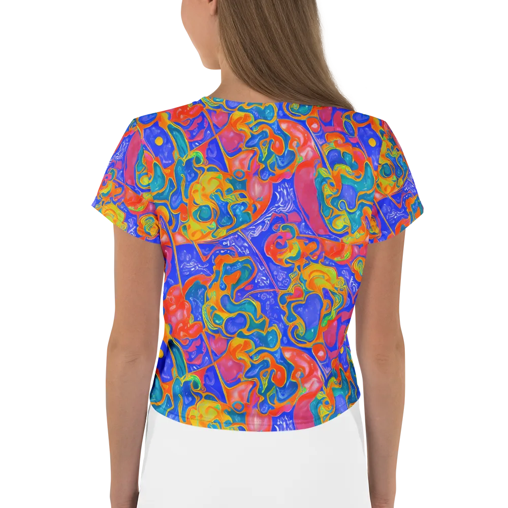 Flamewave Mosaic on Crop Tee — Back