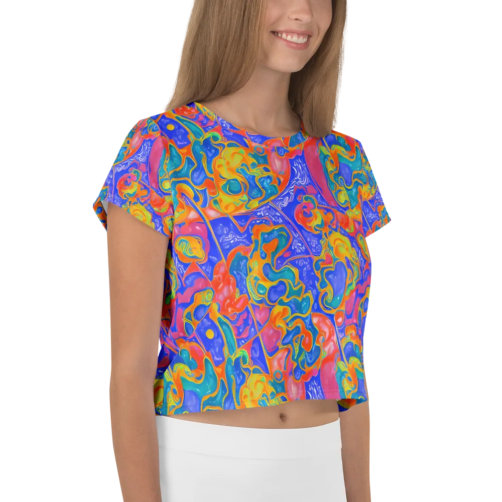 Flamewave Mosaic on Crop Tee — Right