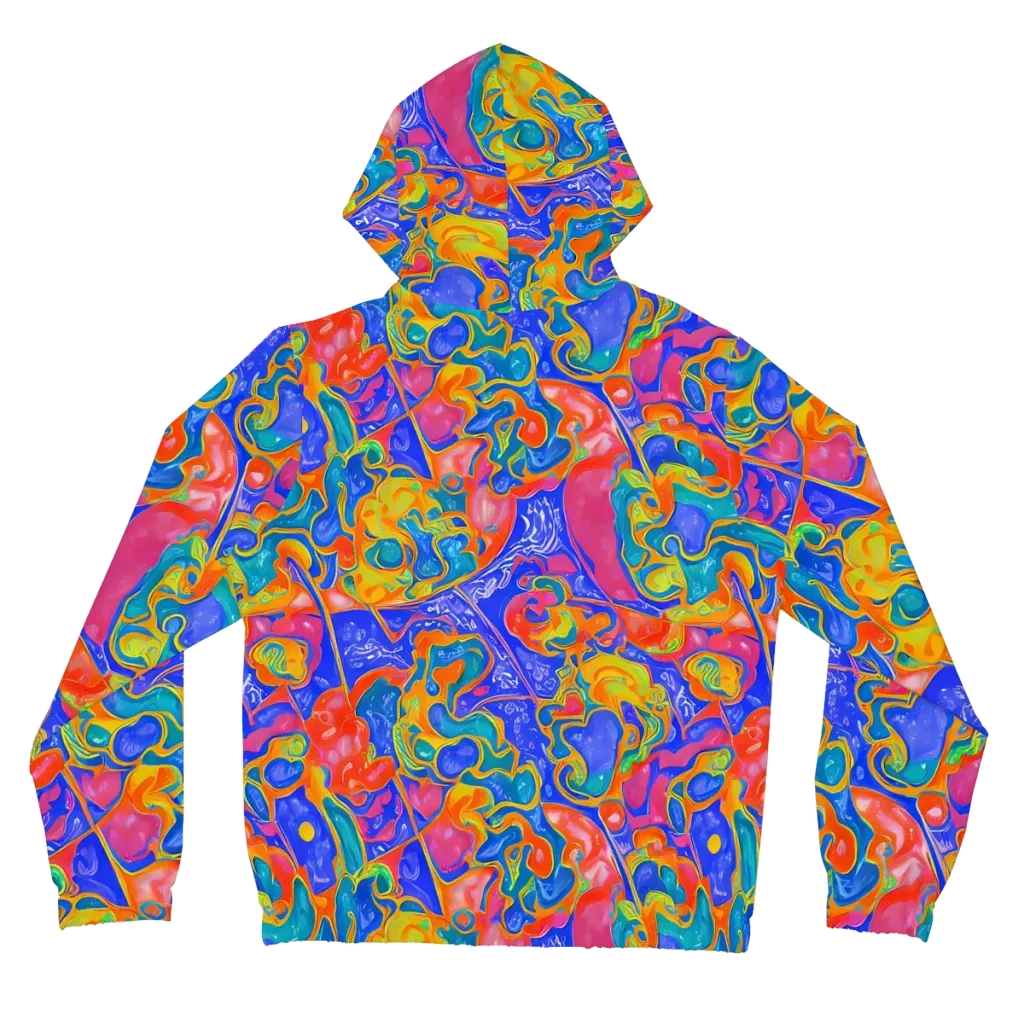 Flamewave Mosaic on Women's Full-Zip Hoodie — Back