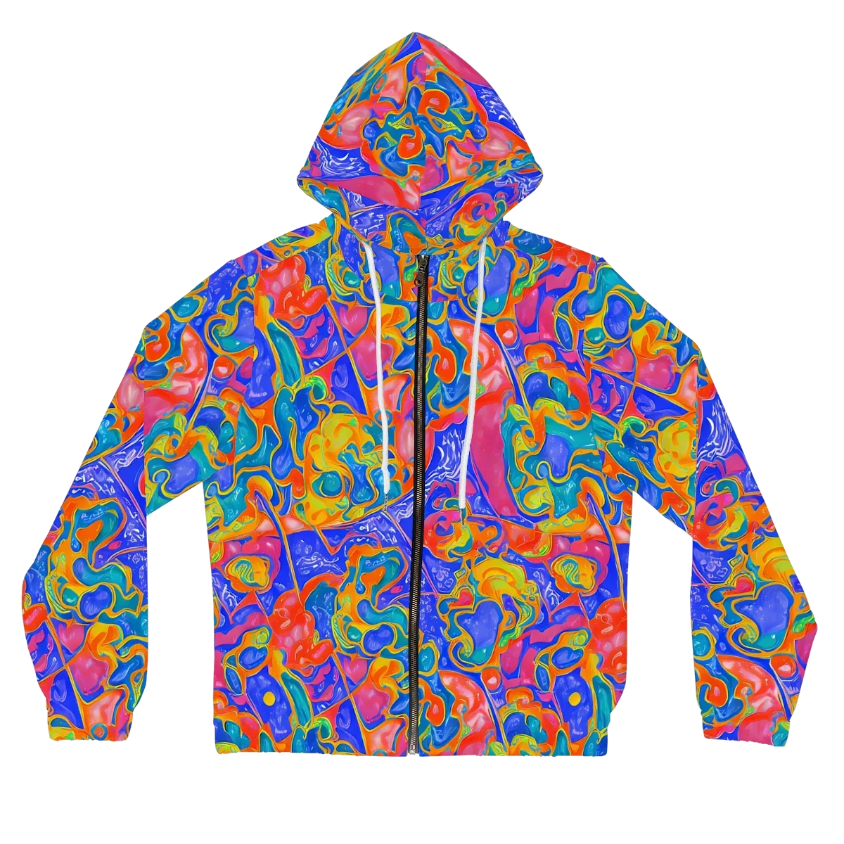 Flamewave Mosaic on Women's Full-Zip Hoodie — Front