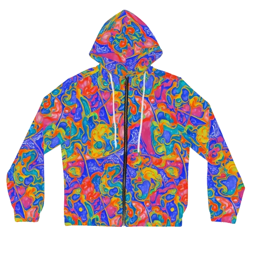 Flamewave Mosaic on a Women's Full-Zip Hoodie