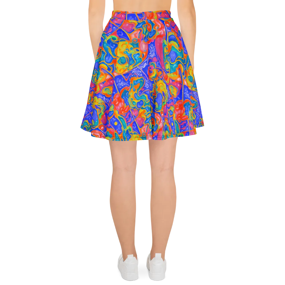 Flamewave Mosaic on Skater Skirt — Back