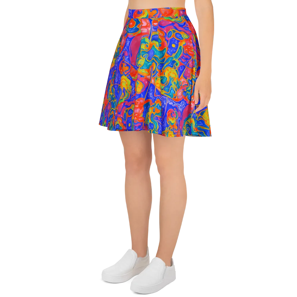 Flamewave Mosaic on Skater Skirt — Left