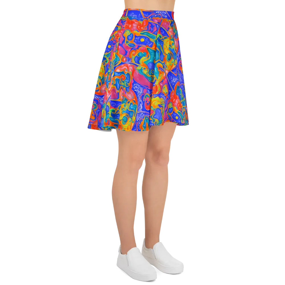 Flamewave Mosaic on Skater Skirt — Right