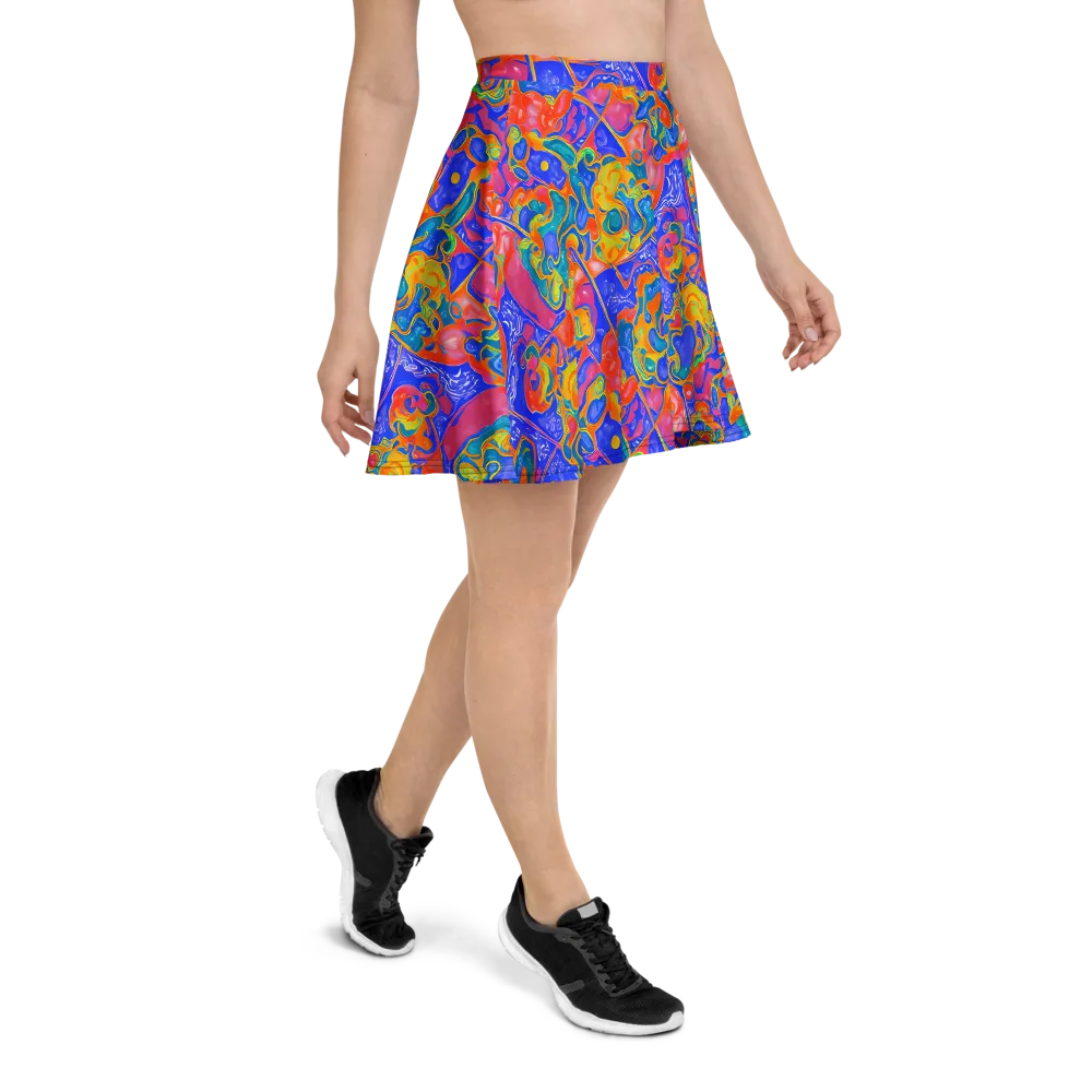 Flamewave Mosaic on Skater Skirt — Right