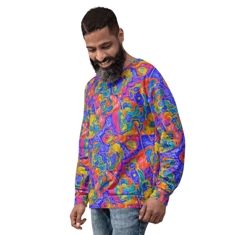 Flamewave Mosaic on Sweatshirt — Left Front