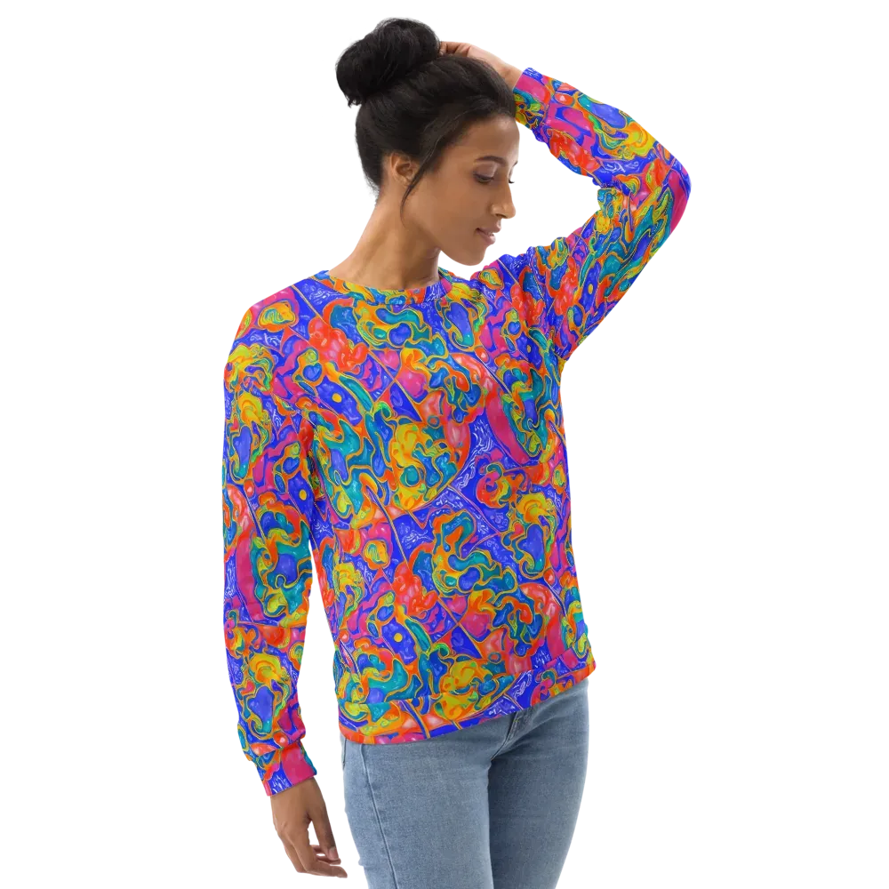 Flamewave Mosaic on Sweatshirt — Right Front
