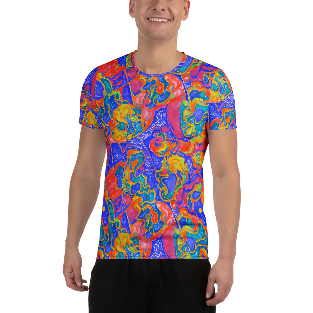 Flamewave Mosaic on Men's Athletic T-Shirt — Front