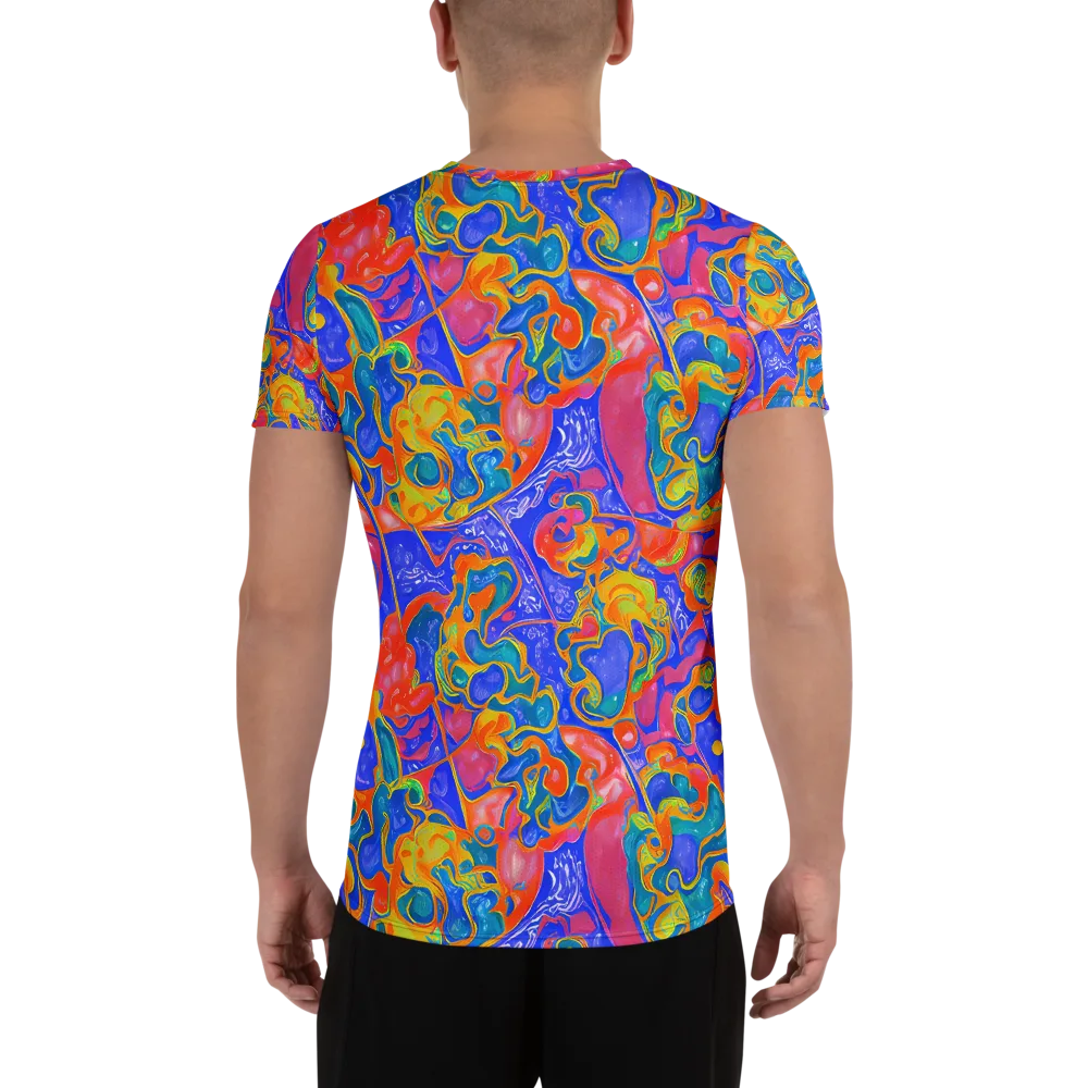 Flamewave Mosaic on Men's Athletic T-Shirt — Back