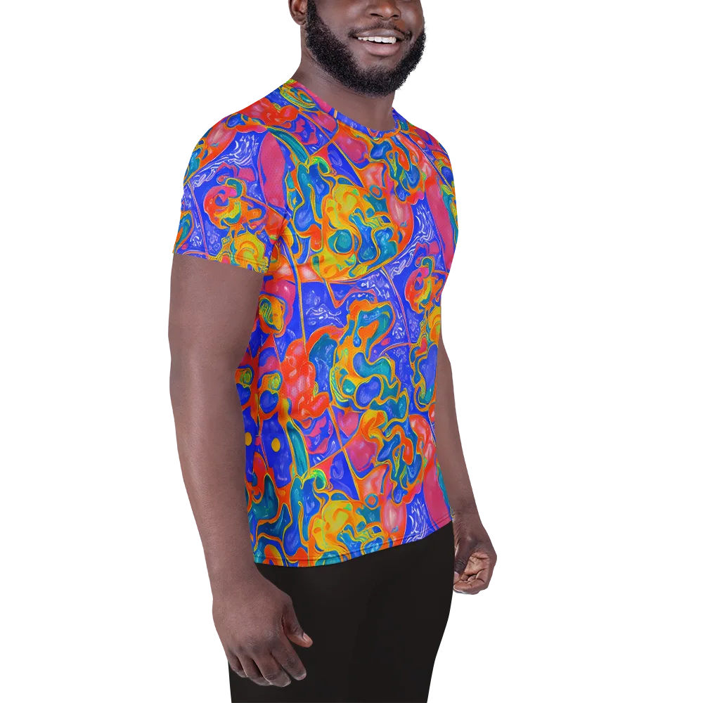 Flamewave Mosaic on Men's Athletic T-Shirt — Right