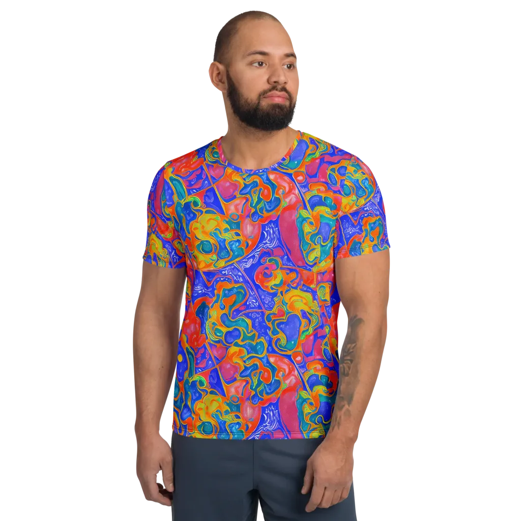 Flamewave Mosaic on Men's Athletic T-Shirt — Front