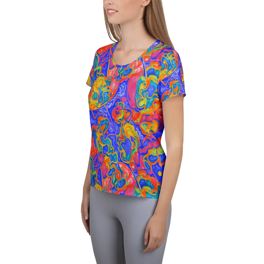 Flamewave Mosaic on Women's Athletic T-Shirt — Left