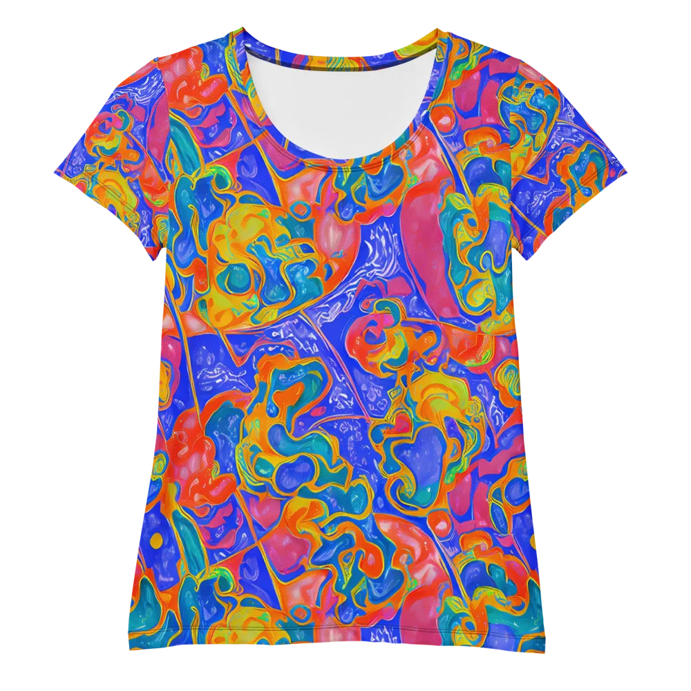 Flamewave Mosaic on Women's Athletic T-Shirt — Front