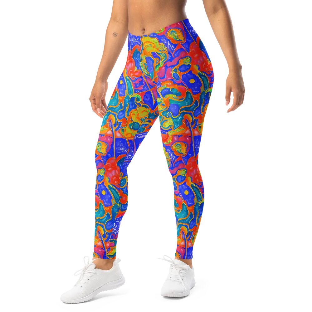 Flamewave Mosaic on Leggings — Left Front