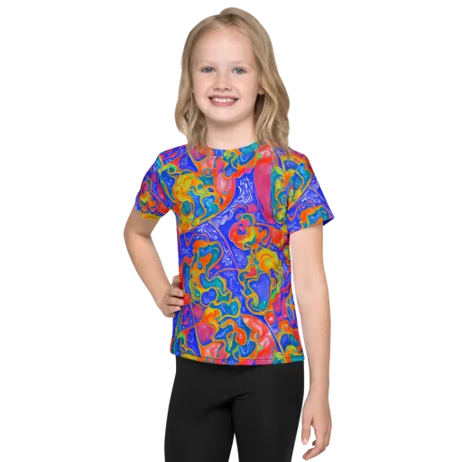 Flamewave Mosaic on a Kids Crew Neck T-Shirt
