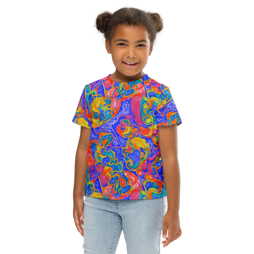 Flamewave Mosaic on Kids Crew Neck T-Shirt — Front