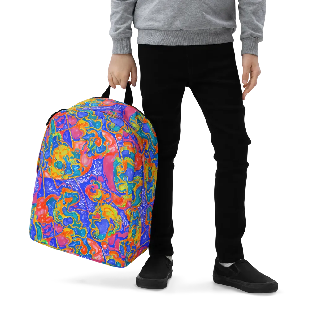 Flamewave Mosaic on Minimalist Backpack — Zoomed-in