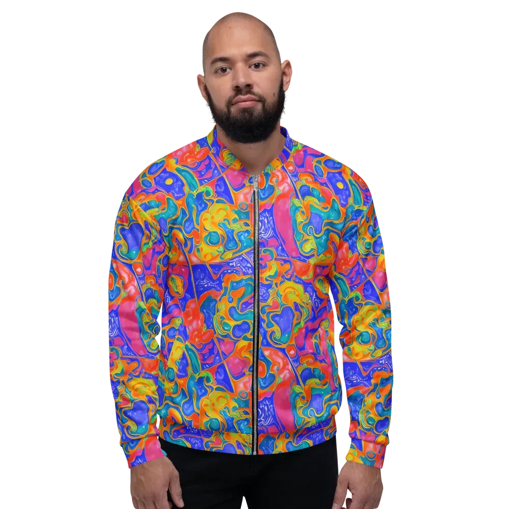 Flamewave Mosaic on Bomber Jacket — Front