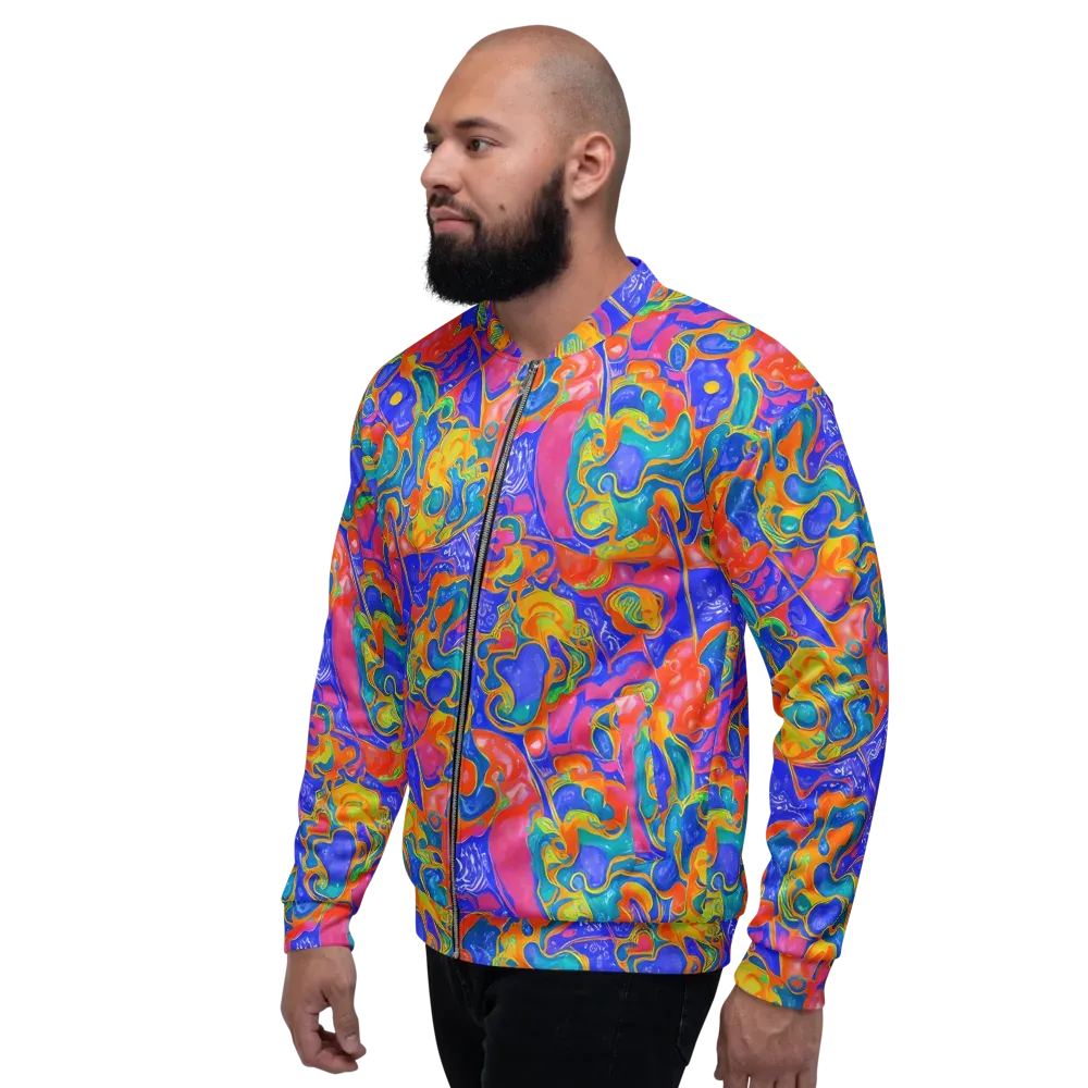 Flamewave Mosaic on Bomber Jacket — Left