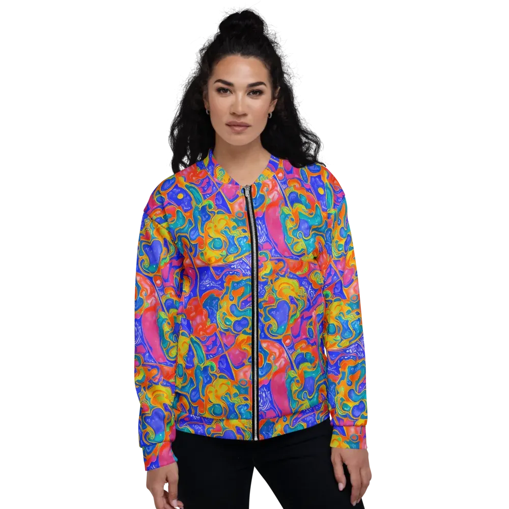 Flamewave Mosaic on Bomber Jacket — Front
