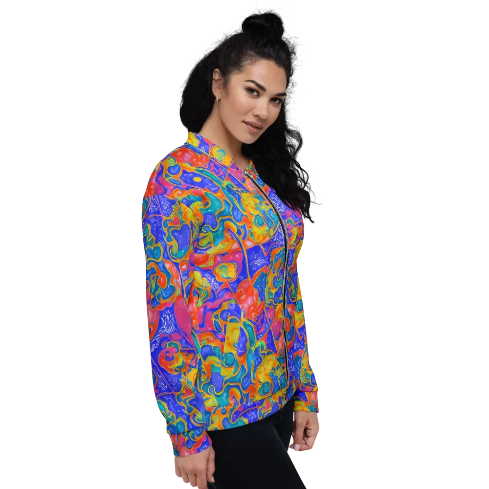 Flamewave Mosaic on Bomber Jacket — Right