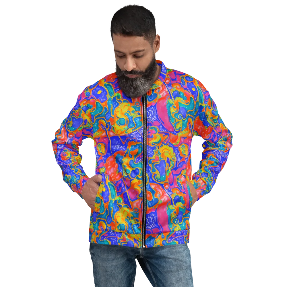 Flamewave Mosaic on Bomber Jacket — Front