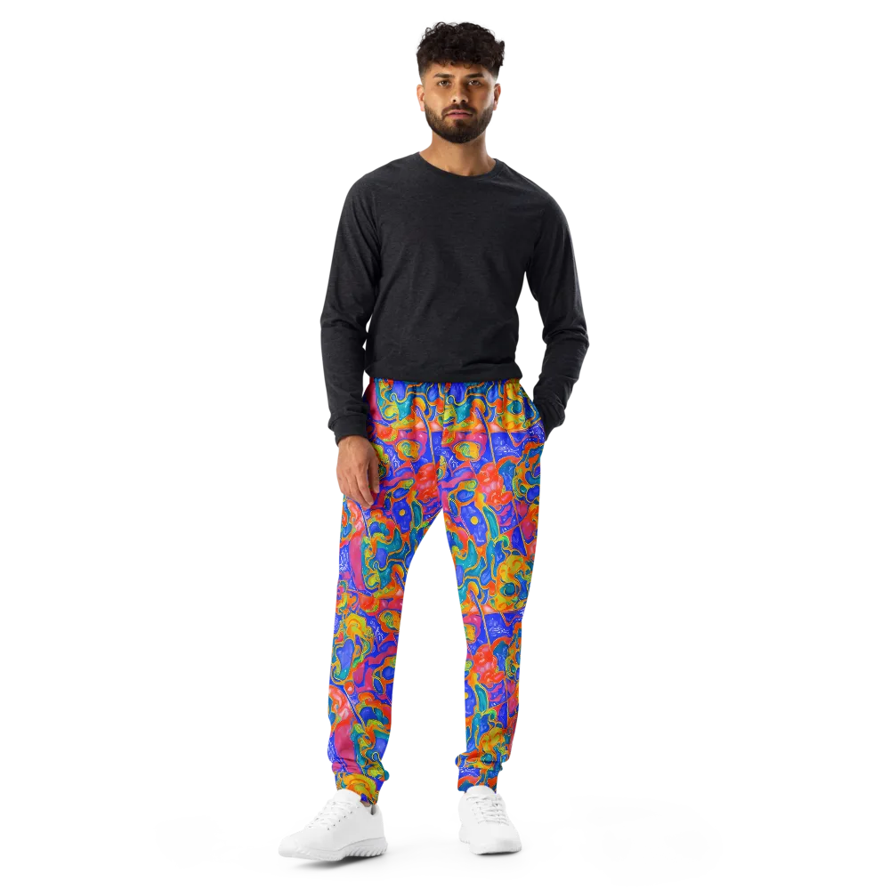 Flamewave Mosaic on Men's Joggers — Front