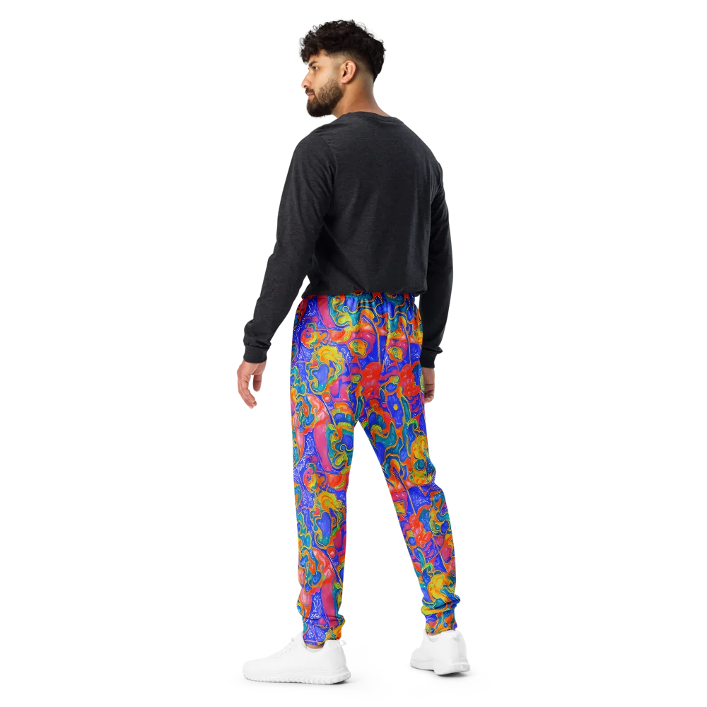 Flamewave Mosaic on Men's Joggers — Back