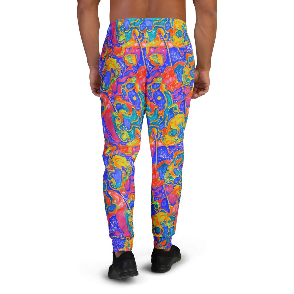 Flamewave Mosaic on Men's Joggers — Back