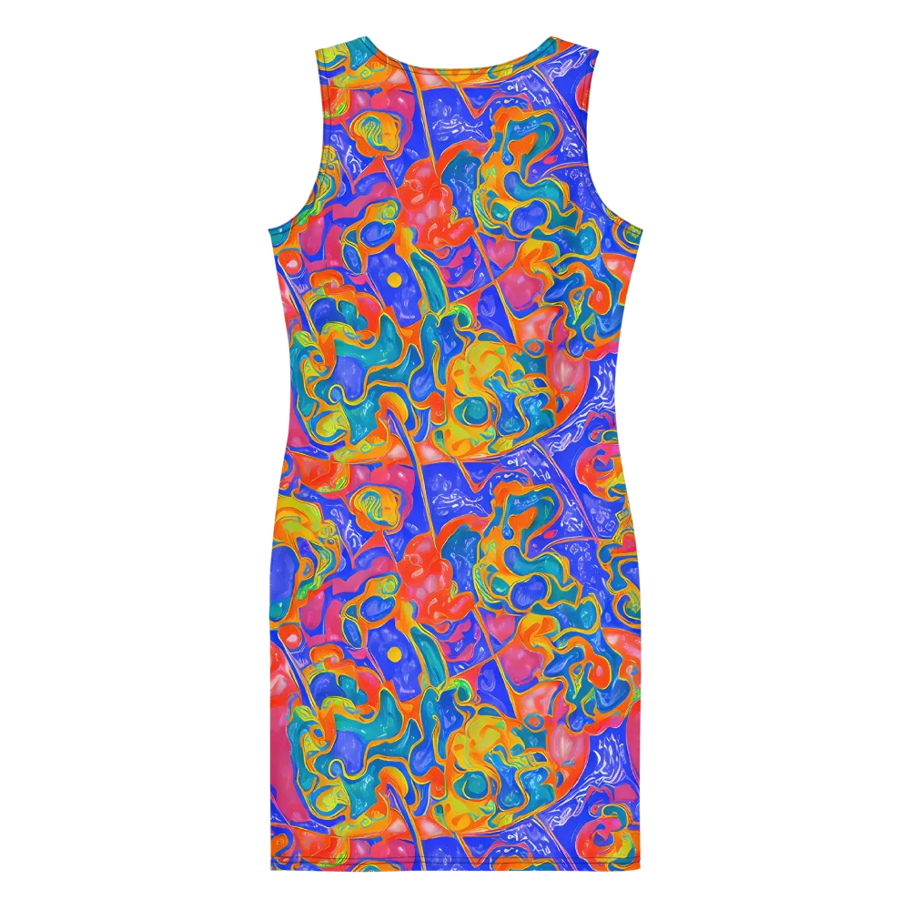 Flamewave Mosaic on Bodycon Dress — Back