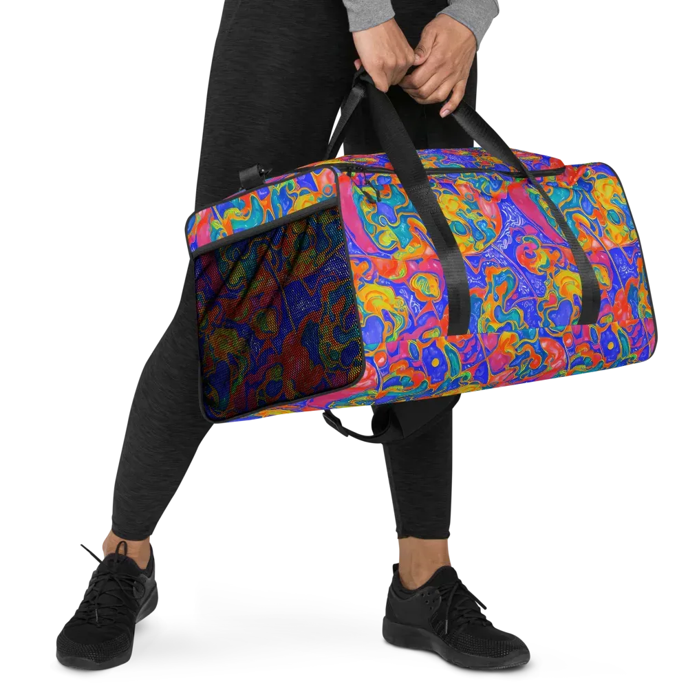 Flamewave Mosaic on Duffle Bag — Right Front