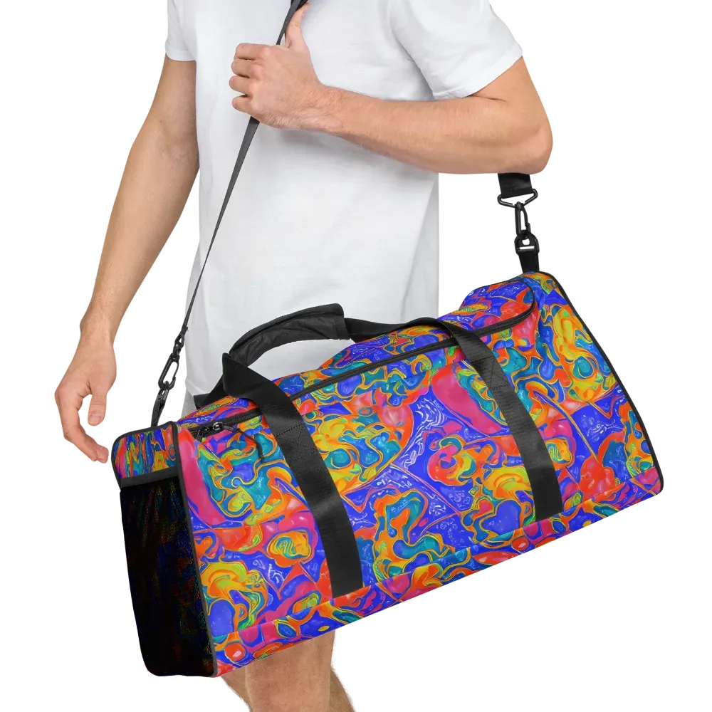 Flamewave Mosaic on Duffle Bag — Right Front