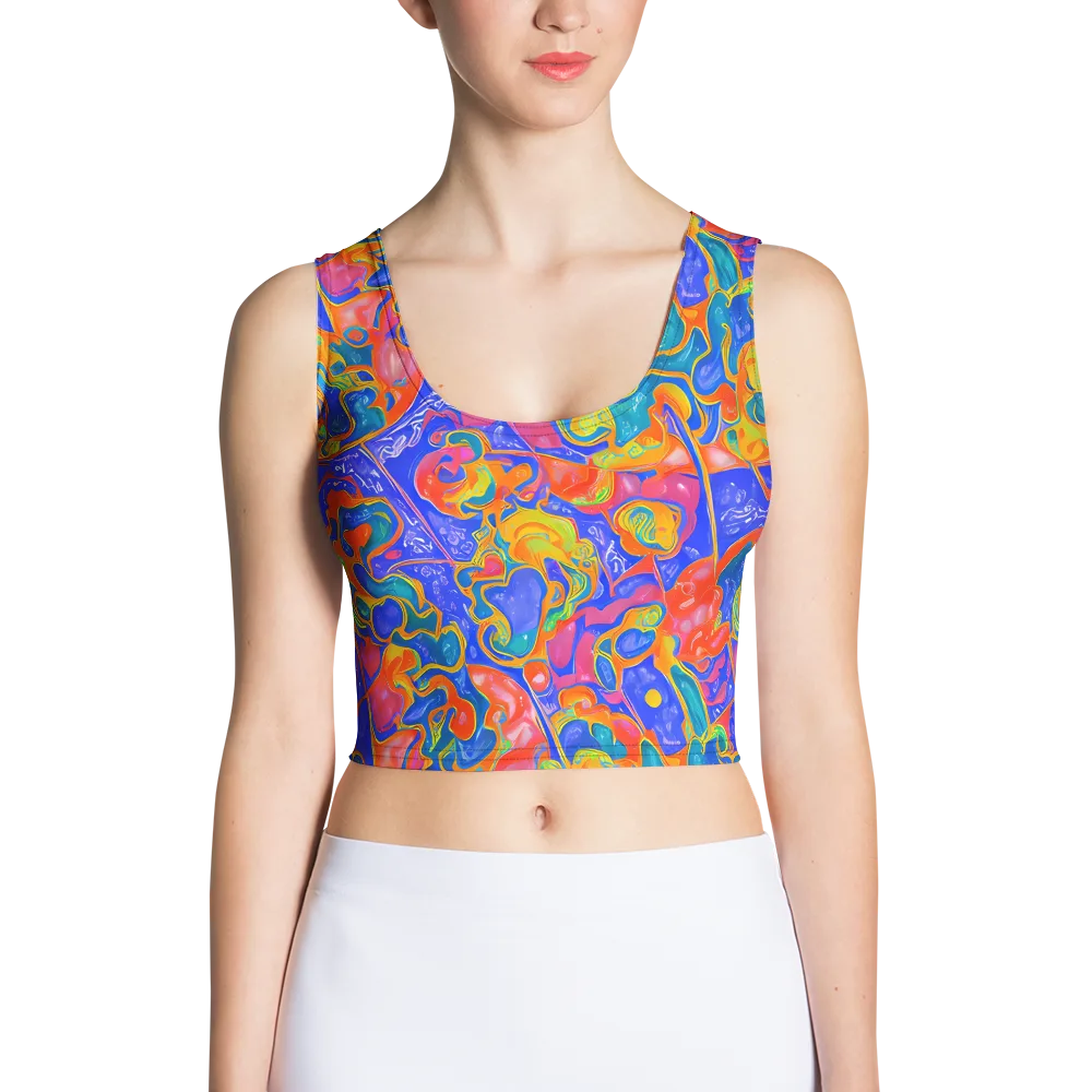 Flamewave Mosaic on Crop Top — Front