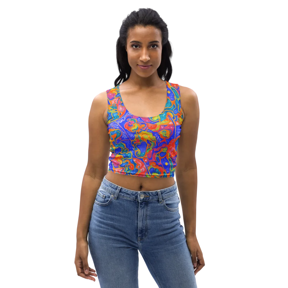 Flamewave Mosaic on Crop Top — Front