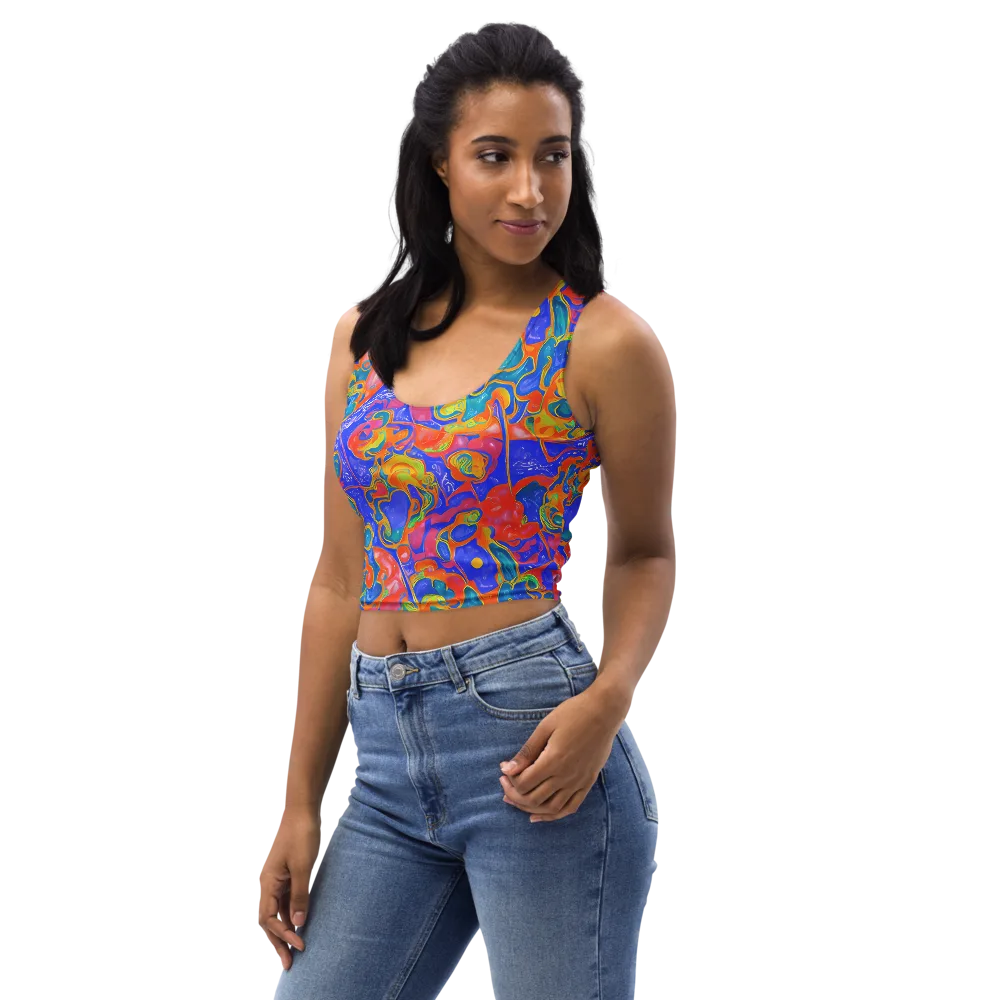 Flamewave Mosaic on Crop Top — Left Front