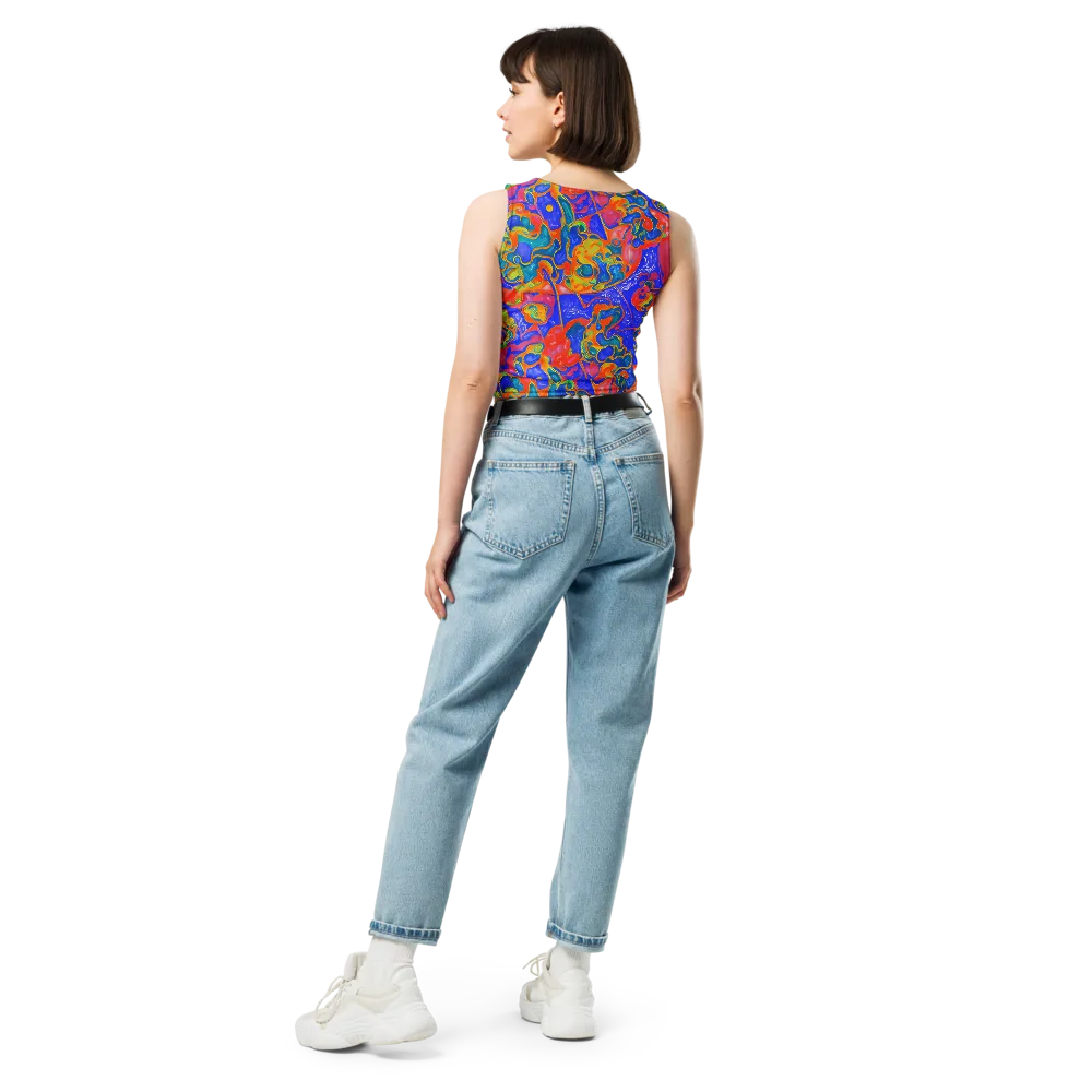 Flamewave Mosaic on Crop Top — Back